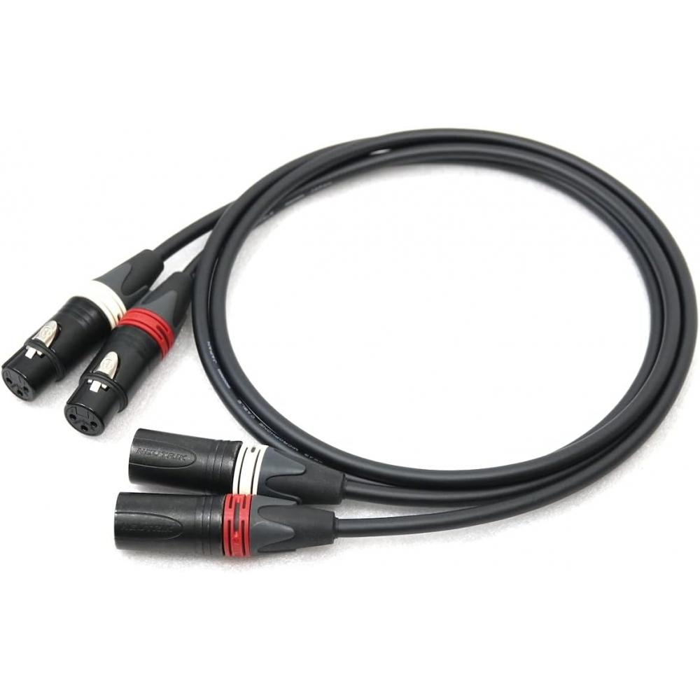 Onkodo 2534 Red White 2 Pair Xlr Microphone Cable 0.3 M 0.3 M