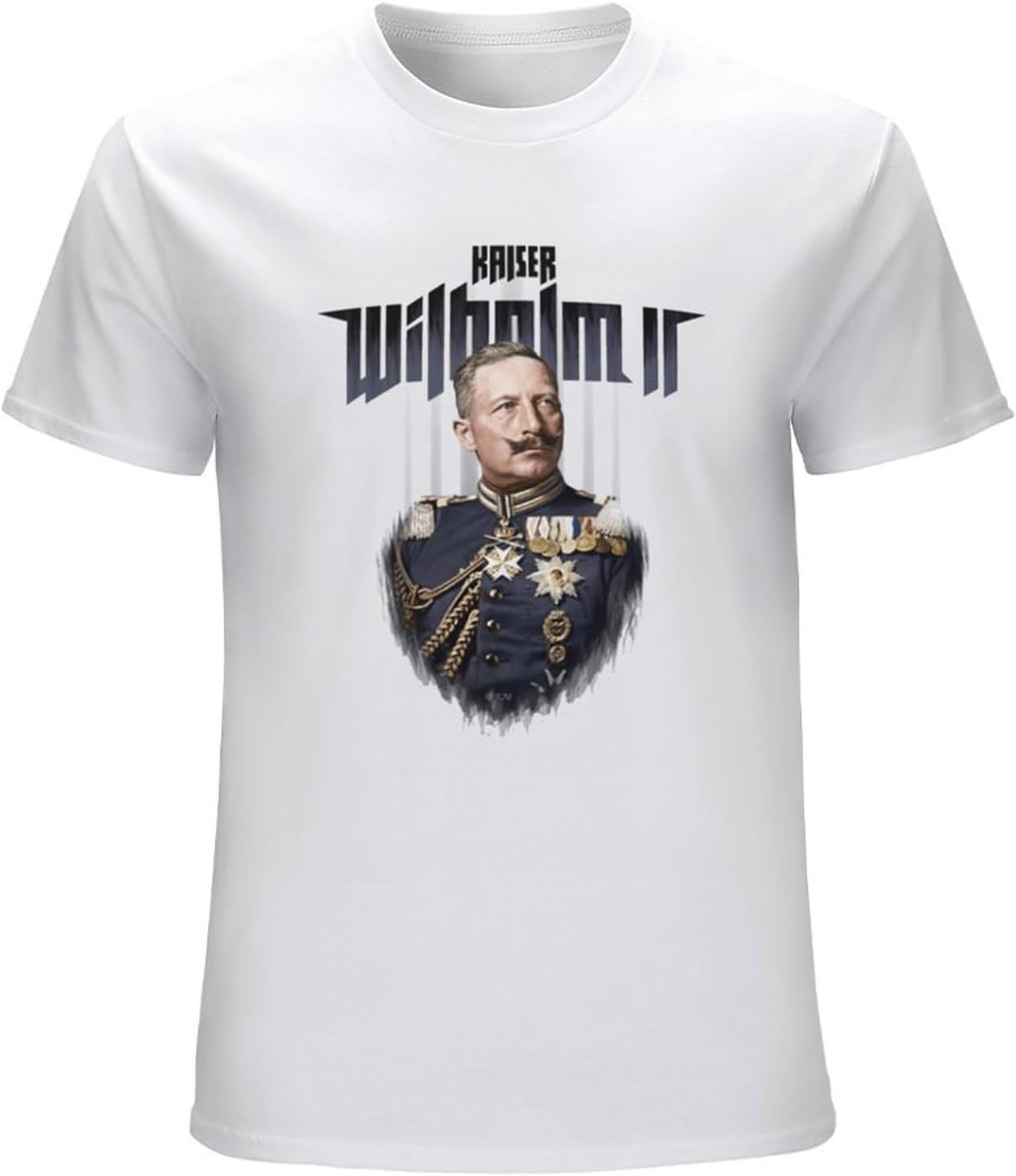 Kaiser Wilhelm II 1908 Colorized Art Men s T-Shirt Unisex Mens Tees 3XL белый