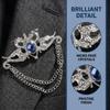 Zinc Zinc Alloy Suit Collar Pin Tassel Chain Suit Lapel Pin Chinese Dragon Tassel Brooch  Ceremony Banquet