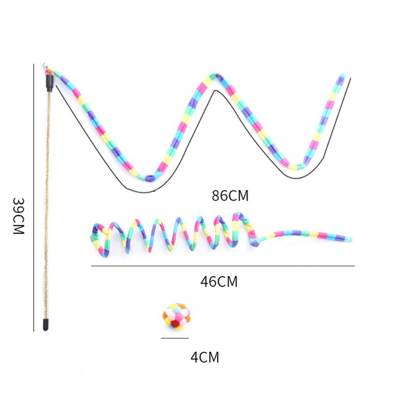 3 Stück Plüsch Katze Teaser Stab Bissfest Lustig Interaktiv Feder Spielzeug Ball Spielstab Haustier