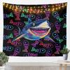 Flame Gaming Controller Tapestry, Black Background with Colorful Controller Pattern for Boys' Bedroom and Gamer Room Decor
