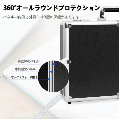 Rxakudedo Large Aluminum Tool Case with Block Cushion and Password Lock, Black, 50cm Long X 18cm Wide X 38cm High, Lightweight, Shockproof, Large Capa