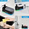 Hand and Dish Soap Dispenser Set Detergent Dispenser Sponge Holder 2-in-1 Countertop Soap Pump Dispenser for Kitchen Sink