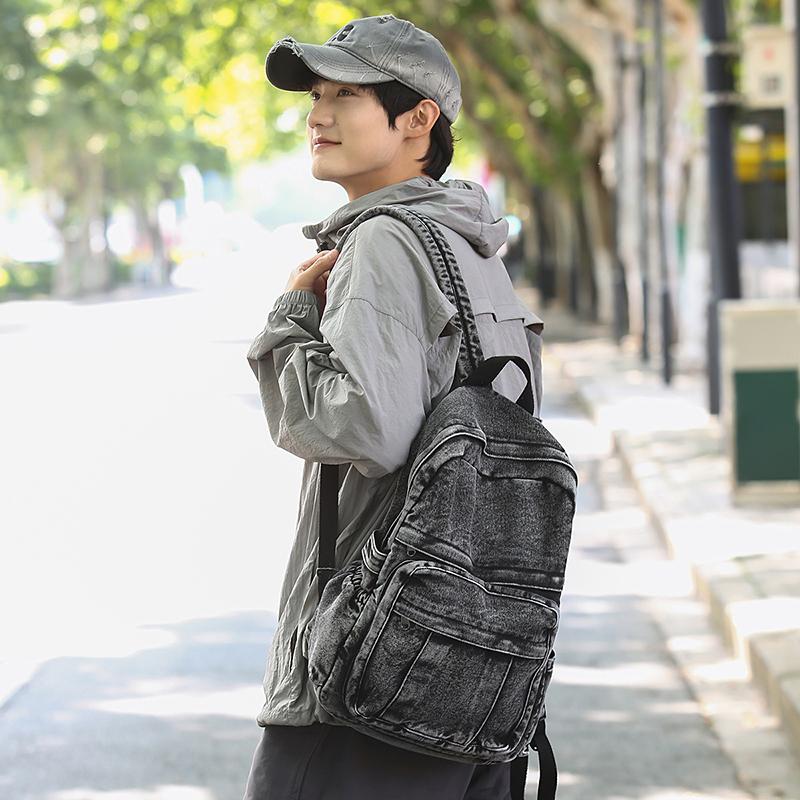Denim Backpack Student Schoolbag Women's Travel Backpack