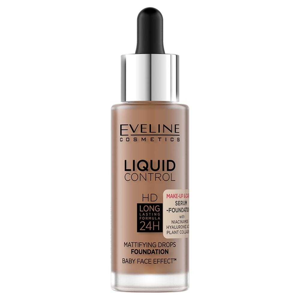 Eveline Cosmetics Liquid Control HD Mattifying Foundation with Niacinamide 065 Toffee, 32ml
