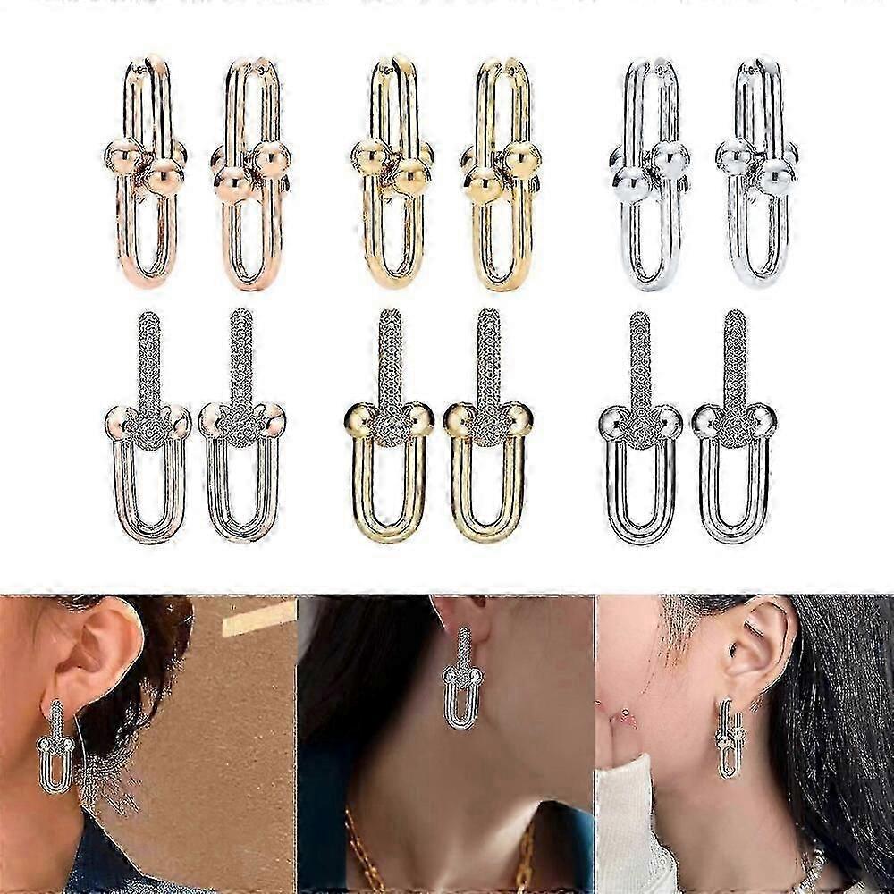 Elegante Hufeisen-Ohrringe Schmuck Vielseitige Hufeisenform Ohrringe Ohr-Accessoire Verstärkt Ihr Mode-Statement