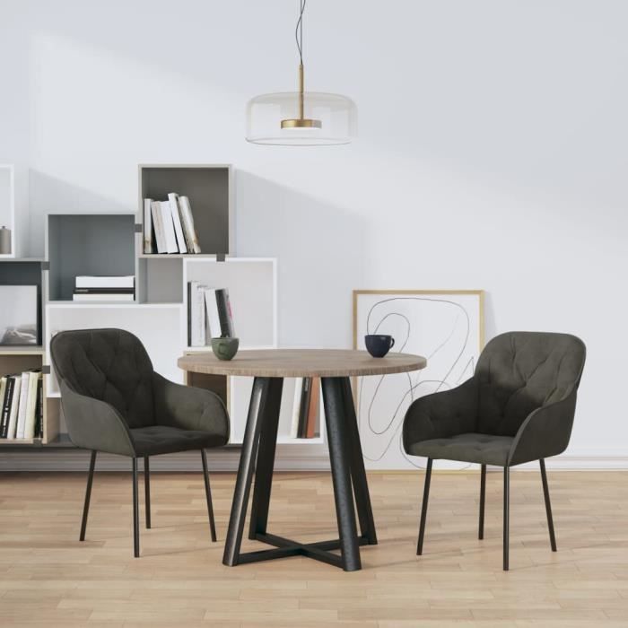 VidaXL Chaises de salle à manger 2 pcs Gris foncé Velours 344846