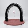 Cat Grooming Arch with Soft Toy MultiUse Feline SelfGrooming Interactive for Cats Yellow Base
