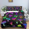 Mushroom Bedding Set Psychedelic Soft Duvet Cover Set Purple Comforter Cover Full King Queen Size 2/3pcs Polyester Quilt Cover