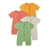 Kids Tales Lion Romper: Newborn Short Sleeve Double Zipper Jumpsuit