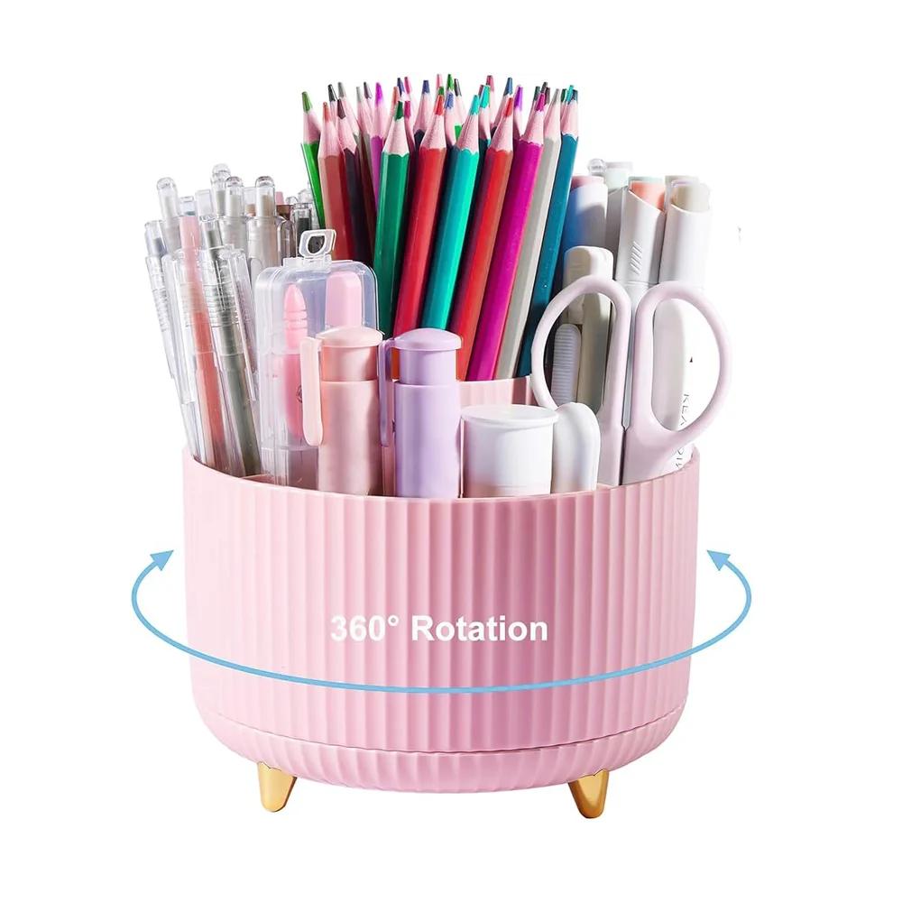 Multi-functional Large-capacity Desktop Rotating Pencil Storage Box Shelf Desktop Pencil Case Pencil Holder Student Supplies