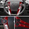 Real Soft Carbon Fiber for Toyota Prius 2010 2011 LHD RHD Car Steering Wheel Button Frame Sticker Accessories Interior Trim