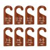 92MF 8pcs Dark Brown Double Sided Wooden Baby Closet Dividers Organizers for Organizing Infant To Toddler Clothes In Nursery