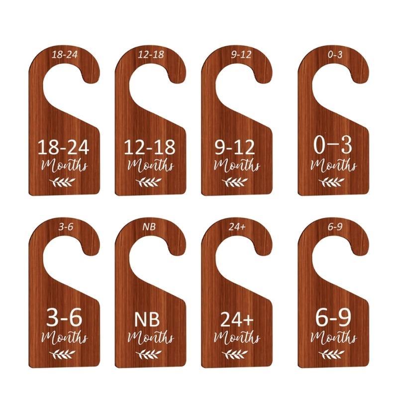 92MF 8pcs Dark Brown Double Sided Wooden Baby Closet Dividers Organizers for Organizing Infant to Toddler Clothes in Nursery China Mainland 1160₽