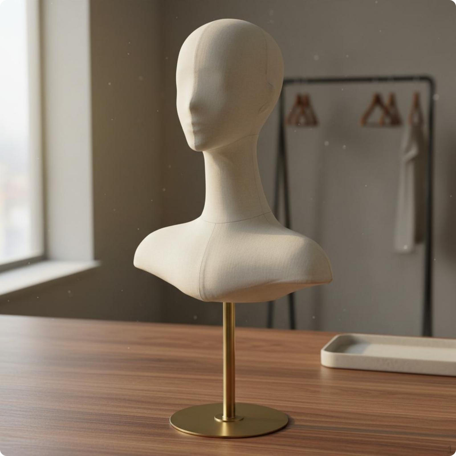 Mannequin Head Bust Realistic Look Torso