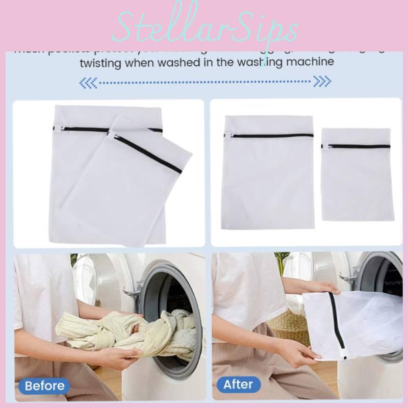 Laundry Mesh Bag For Clothes Bras Socks Zippered Wash Bag Polyester Durable Storage For Home And Travel