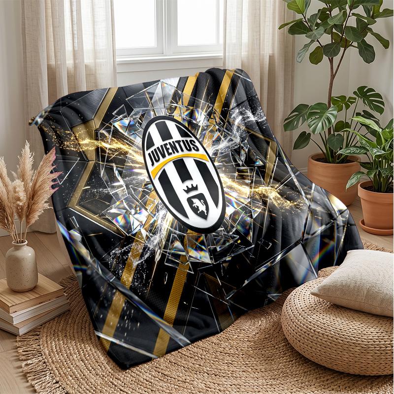 Coperta a tema Juventus FC Morbida coperta in flanella Coperta morbida tipo plaid Coperta accogliente per divano e letto per arredamento domestico