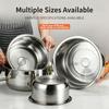 Covered Metal Bowl with Lid for Seasoning Work, Kitchen Storage, Warming, and Soup Service in Family Cooking Use