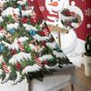 Snowman Christmas Tree Snowflake Red Sheer Curtains for Living Room Decoration Window Curtains Kitchen Tulle Voile Curtains