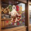 New Year Glass Decals Happy Window Cling, 2027 Crochet Sheep Snowflake Holiday Decor Sticker Glas Sticker, Reusable Christmas Decoration Static Decal