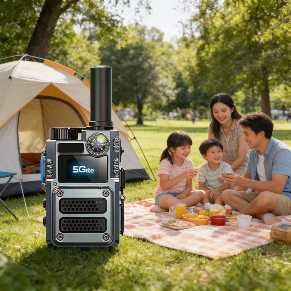 Globales 4G-Walkie-Talkie, öffentliches Außennetz mit Infrarot-Laserkompass, Zweiwege-Taschenlampe, globaler 6800-mAh-Akku für den Außenbereich