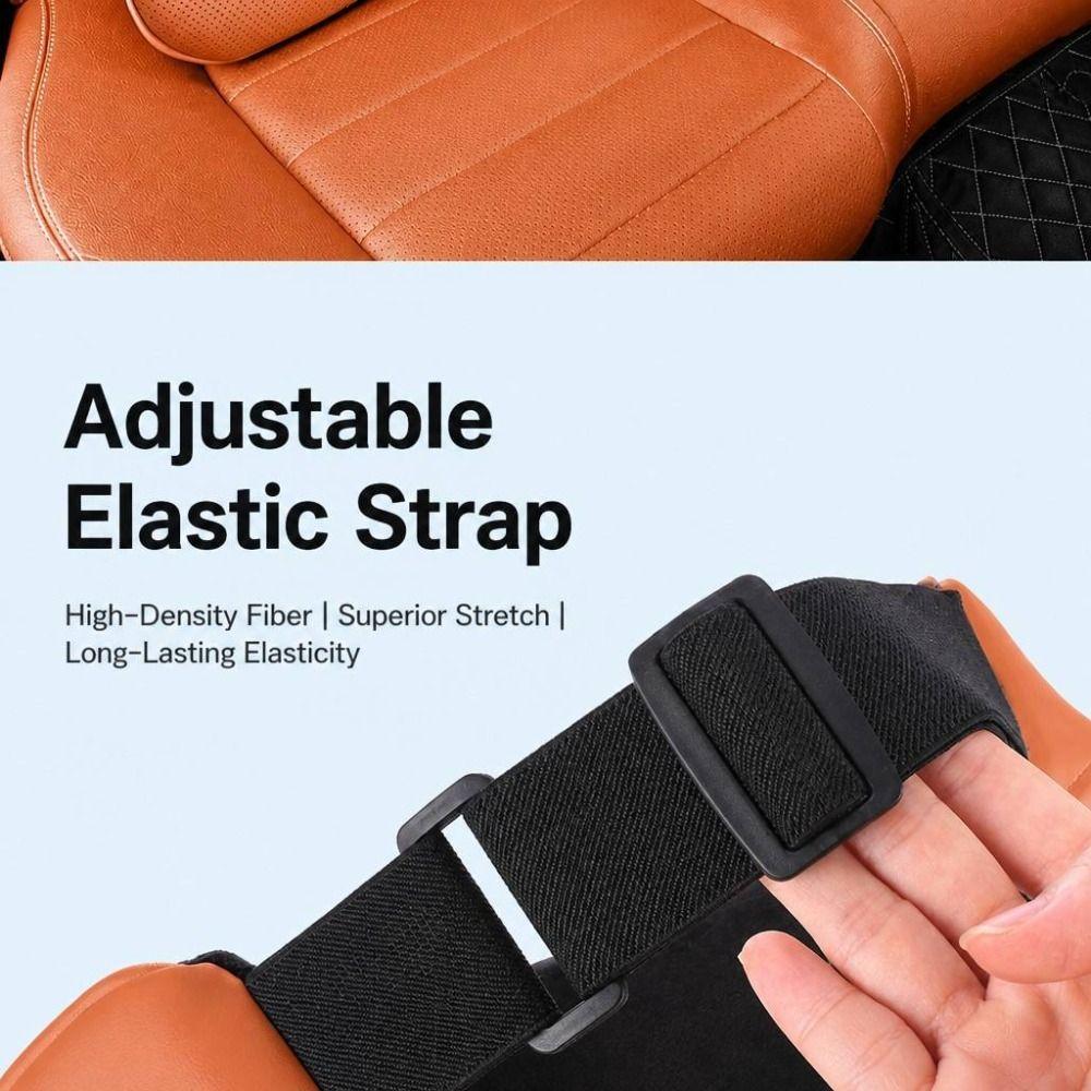 Perforated PU Leather Car Neck Pillow Adjustable Strap Automotive Head Support Vehicle Accessories
