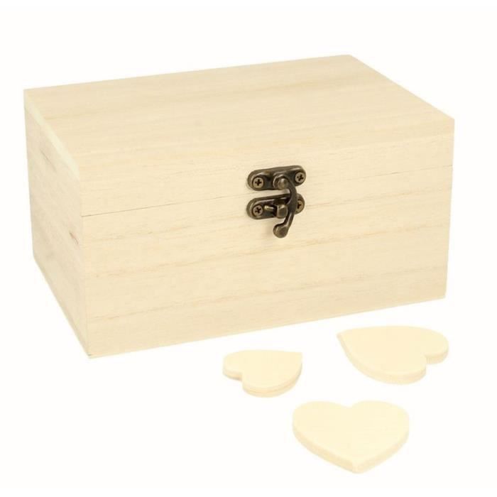 Heart Box - Artemio - 15x10x8 Cm - Customizable - Guestbook - Brass Clasp