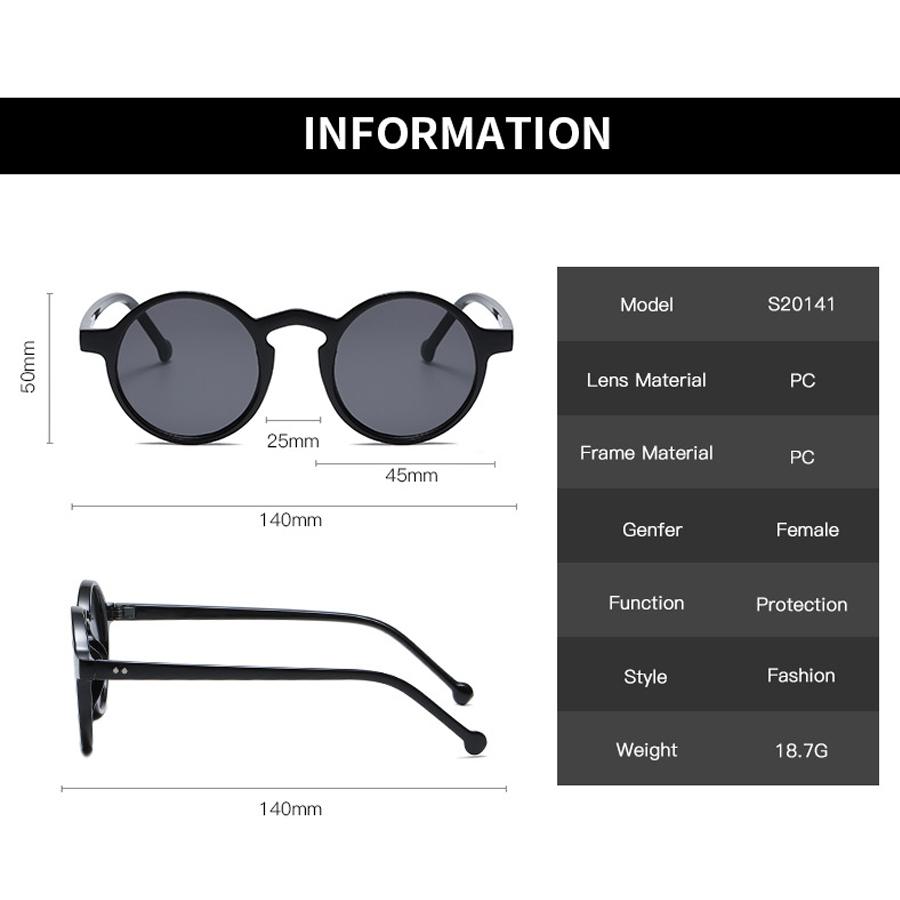 Retro Round Sunglasses for Women Vintage Small Frame Sun Glasses Fashion Korean Style Shades Travel Beach Protection Eyewear