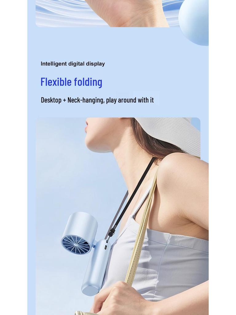 Portable Leafless Mini Fan with Semiconductor Cooling and Ice Pack