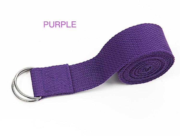 Custom Logo Stretch Band Fitness Elastic Yoga Belt Cotton Yoga Strap
