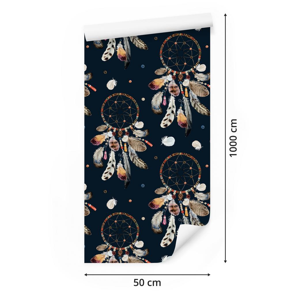 Dreamcatchers wallpaper in boho style for living room and bedroom 50x1000