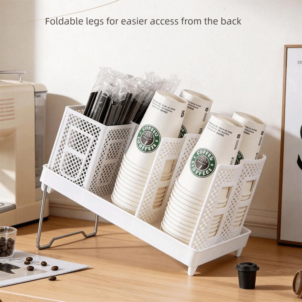 Detachable Design Disposable Cup Holder Multifunctional Large Capacity Coffee Cup Storage Rack Foldable Single/Double Row