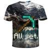 Boys T Shirt Minecraft 3D Printed Casual Summer Cute Boys Girls Building Blocks Cartoon T-shirt Popular Tops Inside Outside Mc