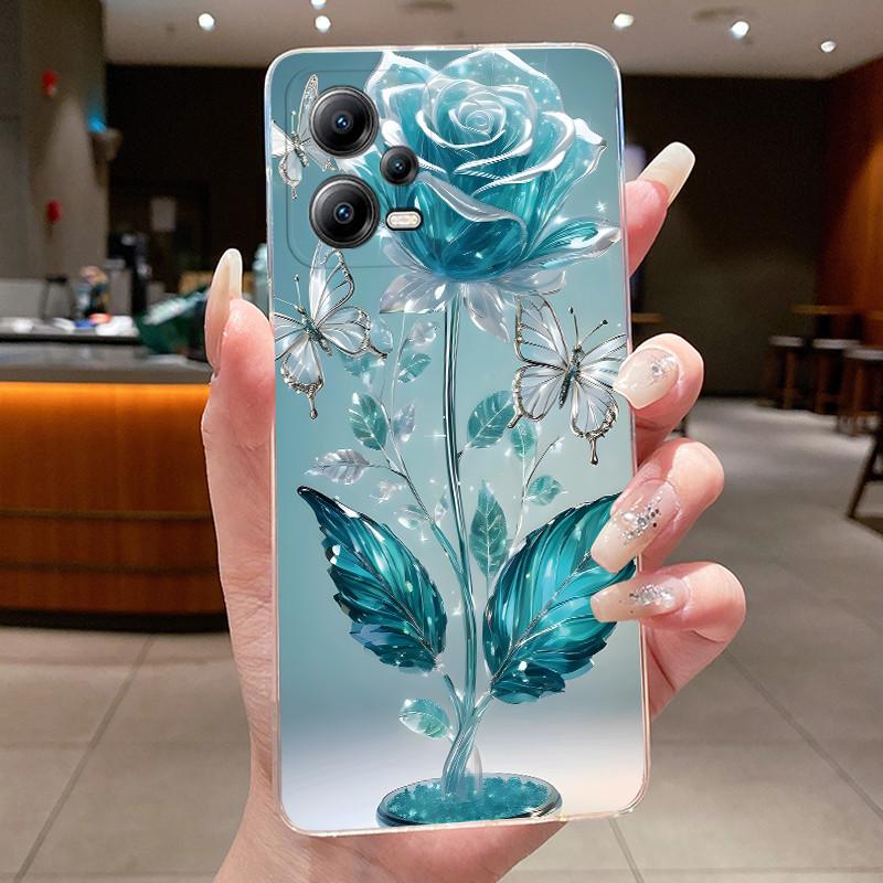Phone Case For Xiaomi POCO X5 5G/Redmi Note 12 5G/POCO X5 PRO 5G Butterfly Protective Casing Transparent Soft Silicone TPU Cover