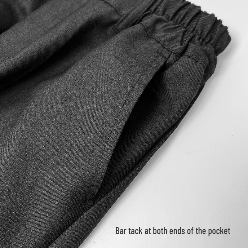 Tmavě šedé kalhoty pro chlapce, které se nemačkají - Školní uniformy pro žáky základních a středních škol