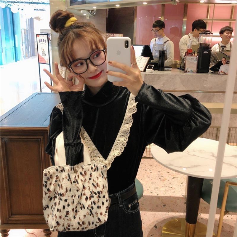 12 small fresh and cute small cloth bags women's wrinkled cloth printed handbags Bento bags