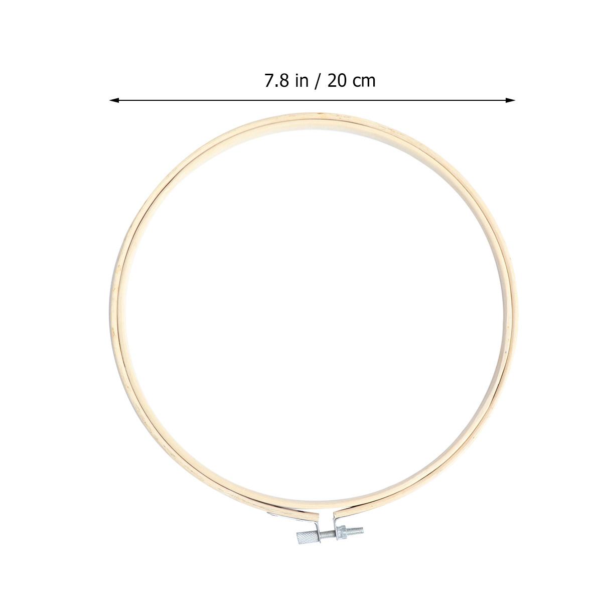 

1Pcs 20Cm Bamboo Embroidery Hoop Perfect for Handmade Stitching Projects DIY Wall Decor Cross Beginner Craft Kit бежевый