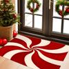 VIKAMA Christmas Candy Cane Doormat Snowman & Deer Welcome Carpet Outdoor Indoor Entryway Mat Living Room Rugs Home Decor