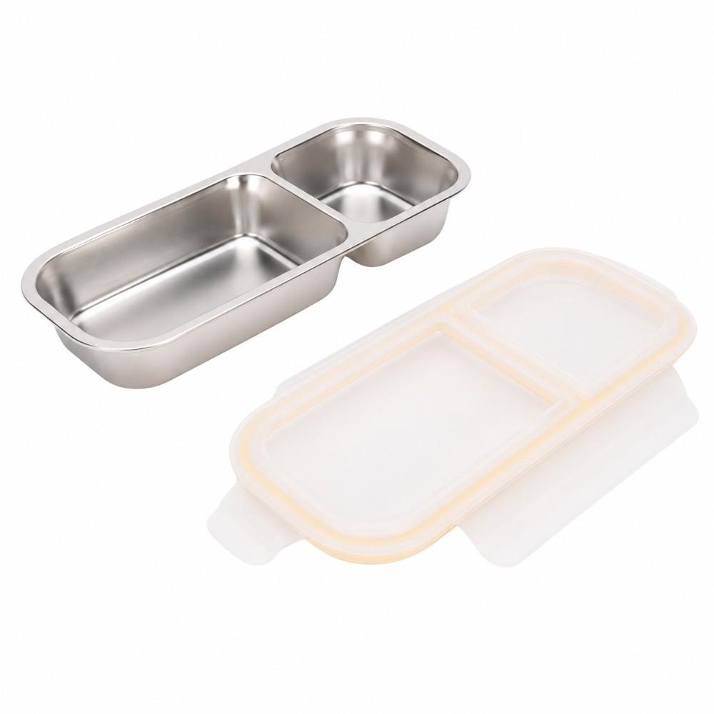 Wet Dry 304 Stainless Steel Lunch Box Portable Food Storage Meal Prep Container Travel Meal
