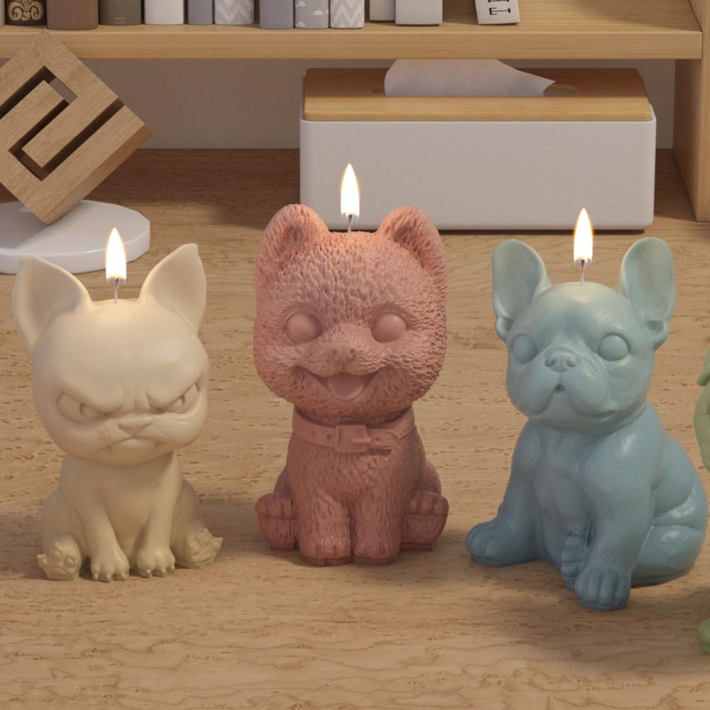 DIY Dog Candle Silicone Mold Cute 3D Animal Aromatherapy Candle Resin Mold Making Cute Gift Table Decorations