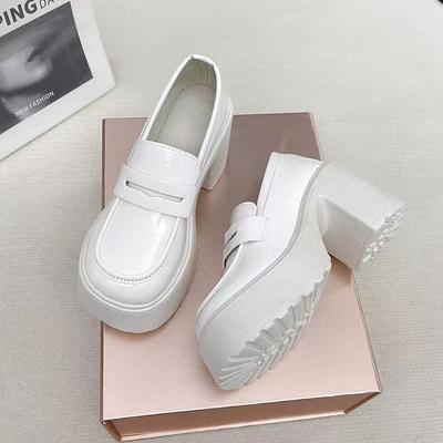 Fashion High Heels Spring New Round Head Deep Mouth Set Foot Waterproof Platform Anti-slip Wear-resistant Single Shoes