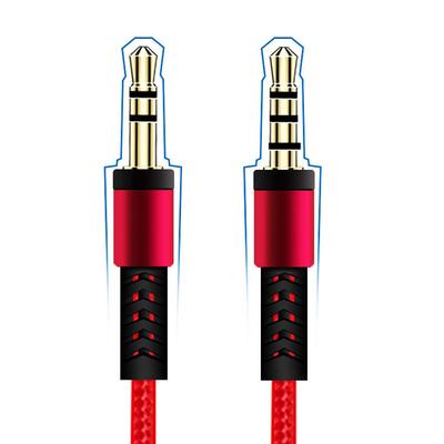 1.2m Cord Volume Control Headphone Cord With Mic 3.5mm To Jack 3.5mm Nylon Braid Audio Cable Car Aux Cord Audio Wire Aux Cable