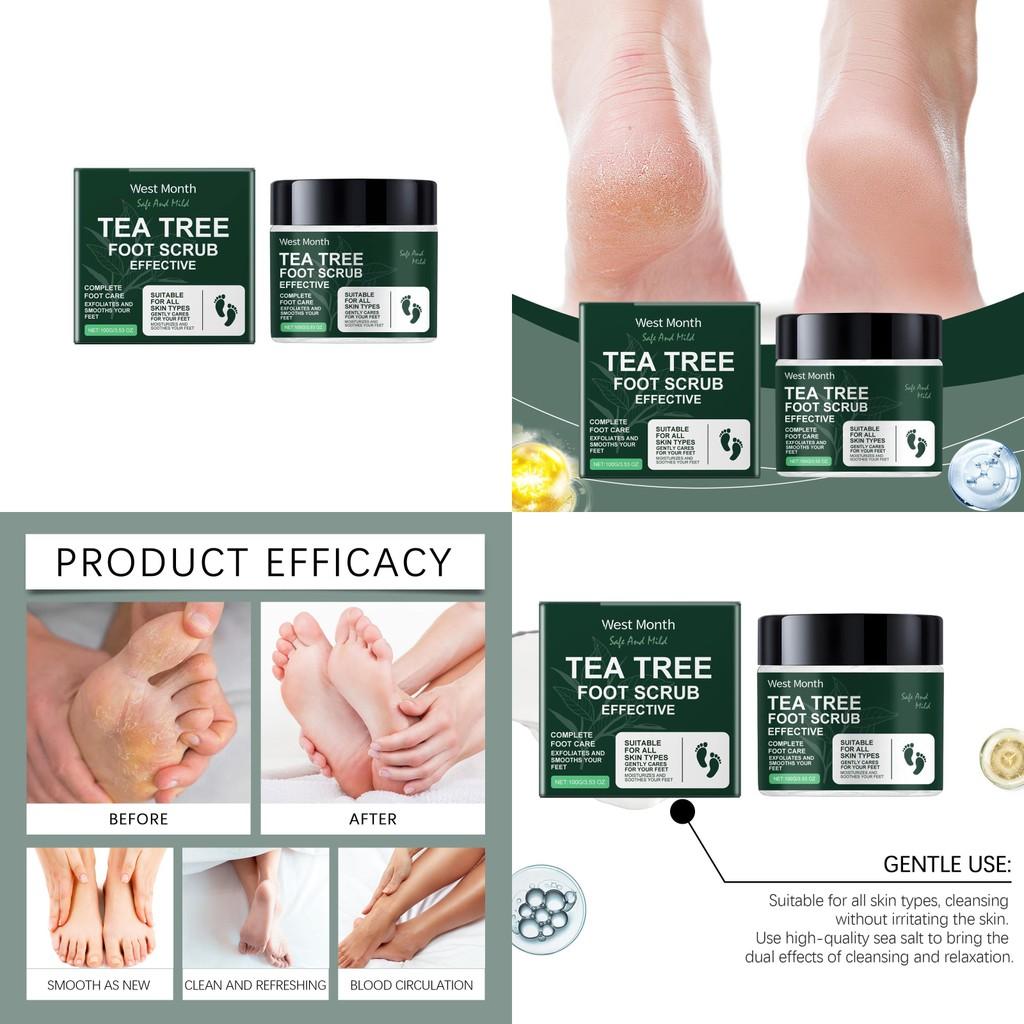 West Month Tea Tree Foot Scrub Exfoliating And Moisturizing For Soft Silky Feet 100g