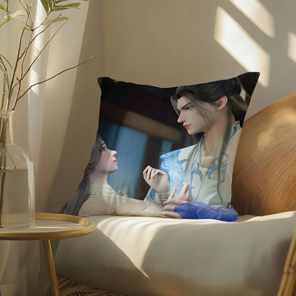 Chinese Classical Handsome Wu Xin Man Pillow Case Silky Elegant Comfort Sofa Bed  Invisible Zipper Beach Pillowcase