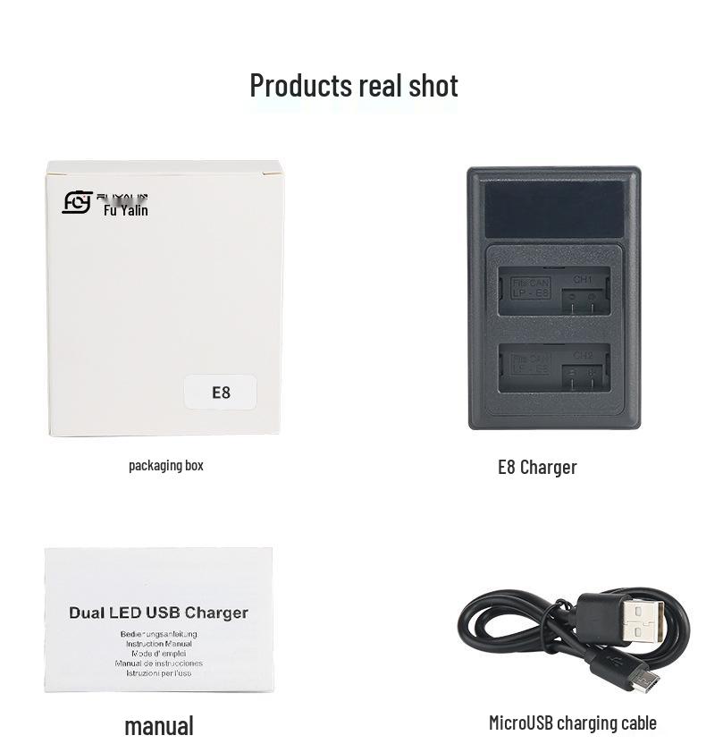 Dual LPE8 Battery Charger for Canon EOS 550D/600D/650D/700D DSLR Cameras