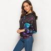 Women Jellyfish Printed Drop Shoulder Hooded Sweatshirt Long Sleeved Sweatshirt