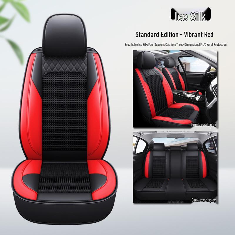 All-Season Leather & Ice Silk Car Seat Cushions for Golf Corolla RAV4 Romeo