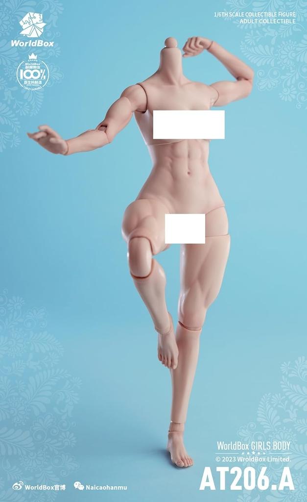 Scale Action Figure Worldbox AT206 Muscle Version Pearl White Skin Female Body and Clothes Not [TOYBARJAPAN] 1/6 (head Included) (A)