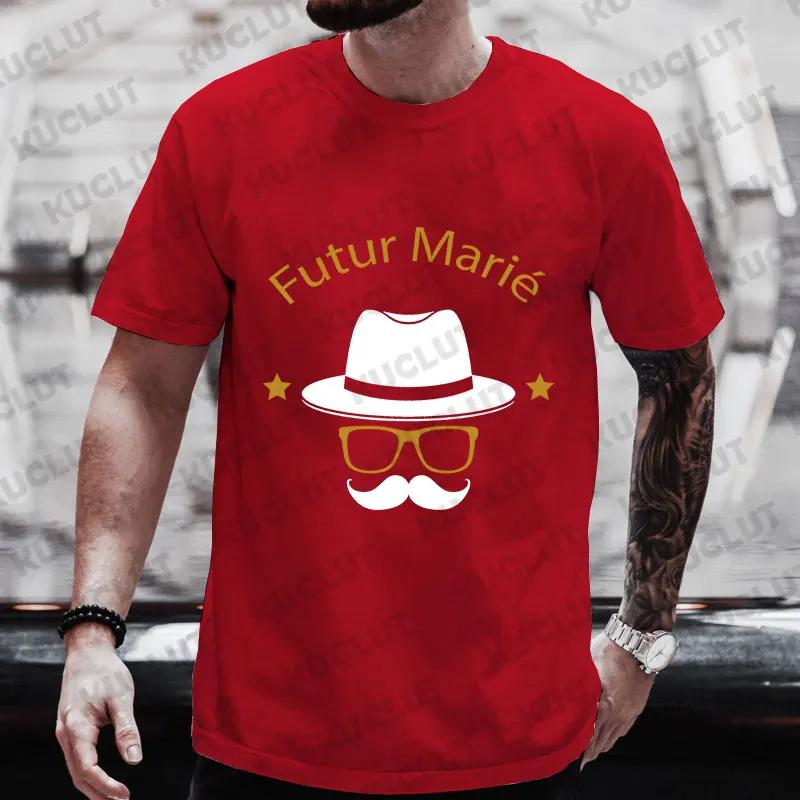 French Men Single Farewell Bachelor Stagparty Tees Future Team Groom Squad Evg Tops Groomsman Wedding Party T Shirt Short Sleeve