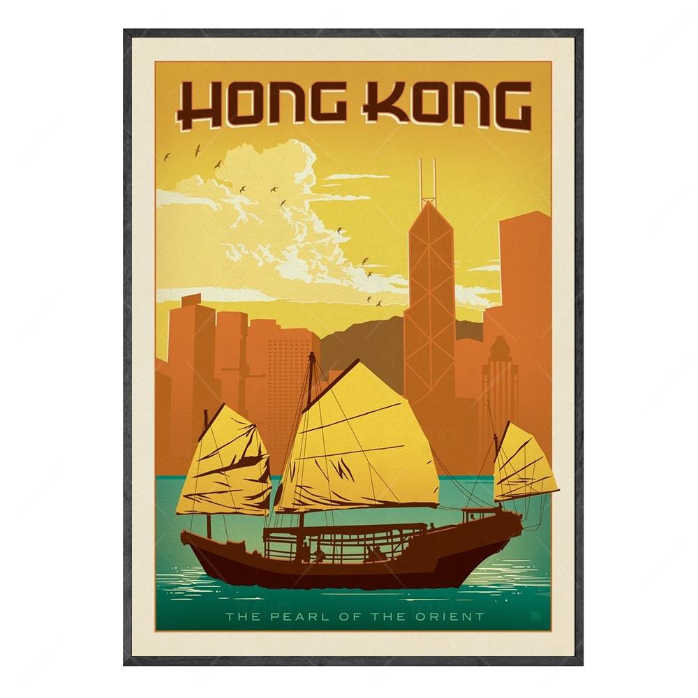 World City Landmark Painting Art Posters Florence Shang Hai Manhattan New York Paris Arc de Triomphe Home Eecor for Living Room